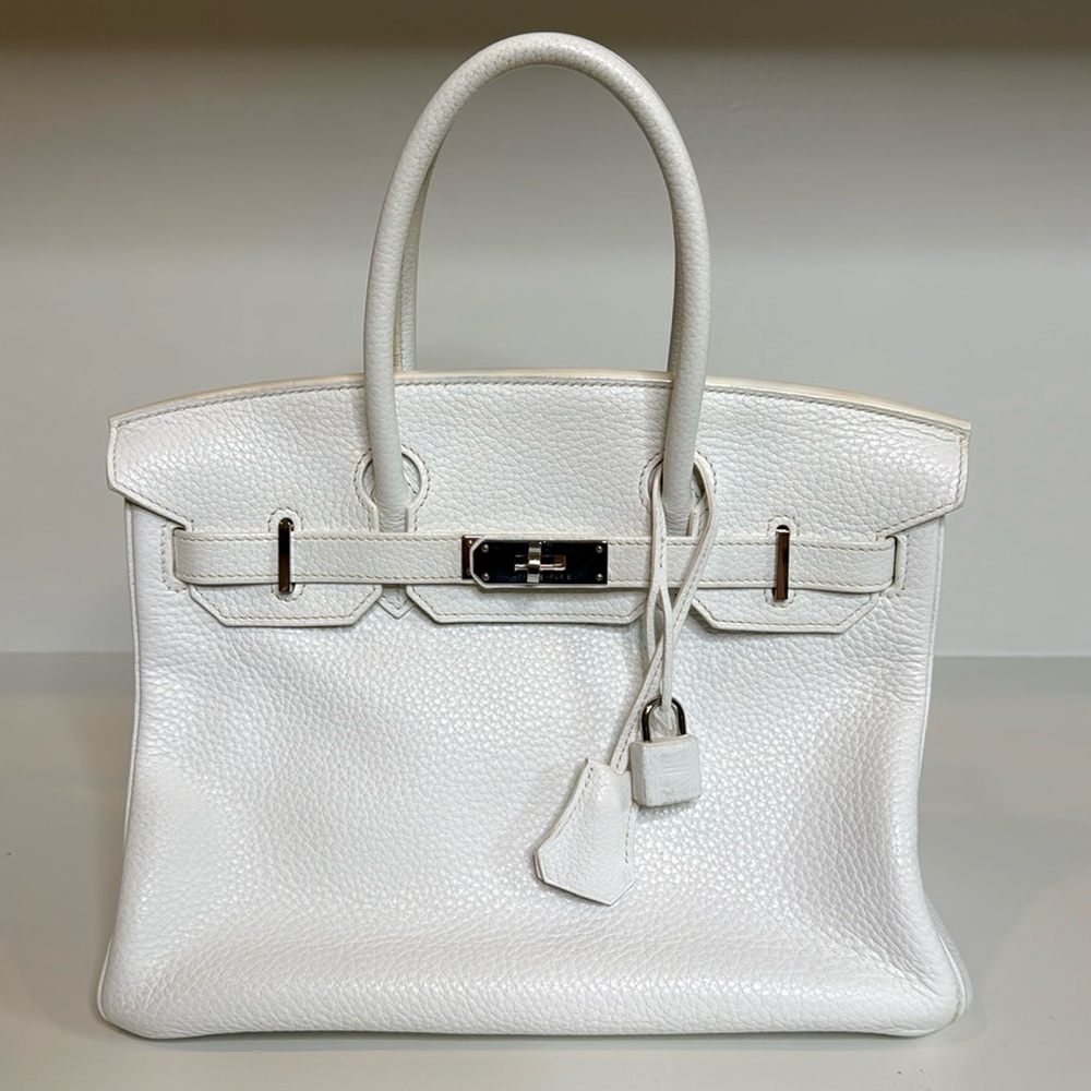 Hermès Birkin 30 in White Clemence Leather w/ Palladium hardware - Picture 1 of 17